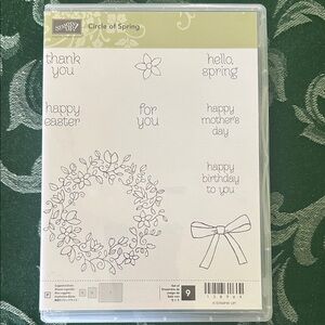 Stampin' Up! Circle of Spring Floral Stamp Set NEW wreath bow holidays